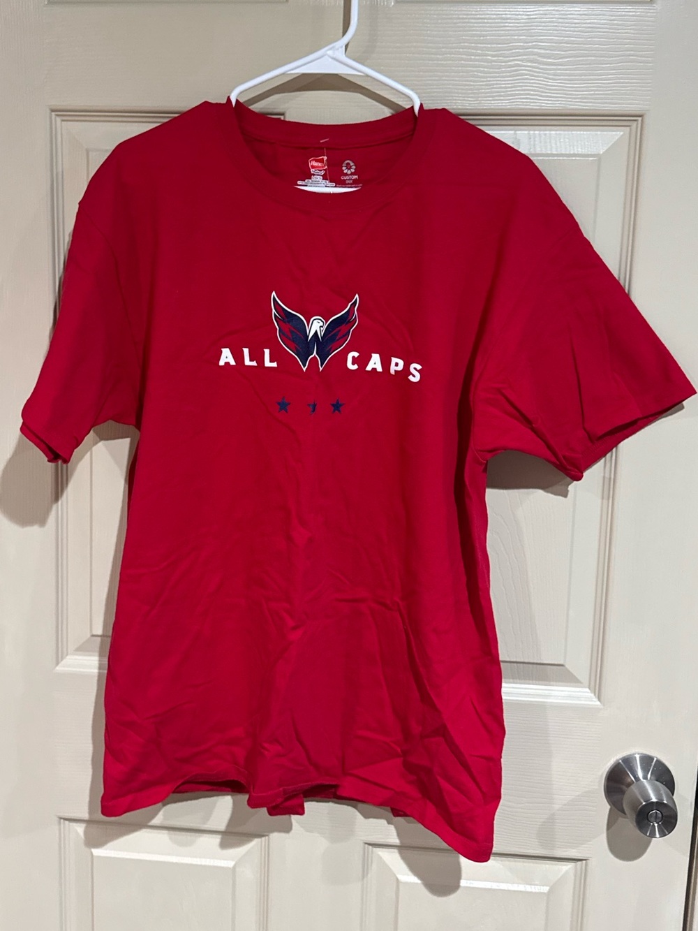 Hanes Red Washington All Caps Logo Short Sleeve Tee